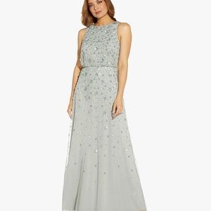 Adrianna Papell Mint Green Beaded Gown